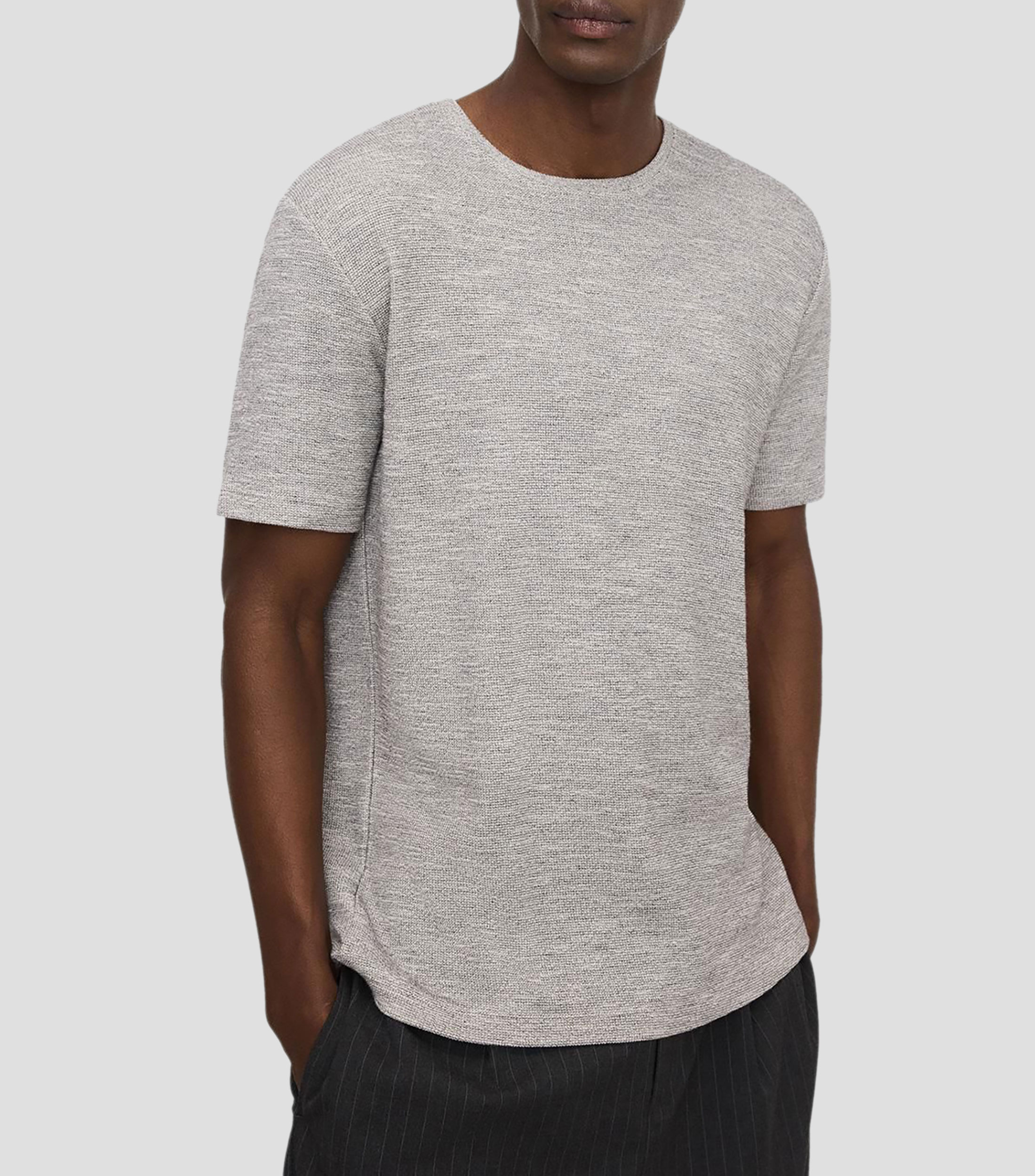 Playera cuello redondo manga corta jaspeada Hombre